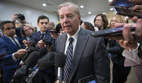 Sen. Lindsey Graham, R-S.C., chairman of the Subcommittee on Crime and Terrorism, speaks to reporters after a closed-door security briefing by CIA Director Gina Haspel on the slaying of Saudi journalist Jamal Khashoggi and involvement of the Saudi crown prince, Mohammed bin Salman, at the Capitol in Washington, Tuesday, Dec. 4, 2018. Graham said there is &quot;zero chance&quot; the crown prince wasn&#39;t involved in Khashoggi&#39;s death. (AP Photo/J. Scott Applewhite) ** FILE **
