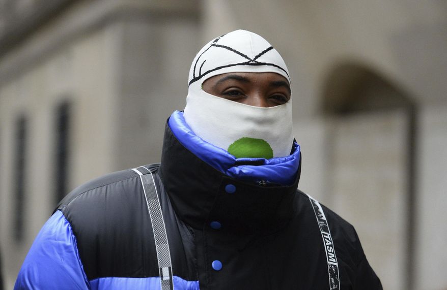 A$AP Bari, real name Jabari Shelton, arrives at the Old Bailey in central London, Thursday Jan. 3, 2019. The American hip hop impresario and fashion designer has been fined for sexual assault after pleading guilty in a London court. (Kirsty O'Connor/PA via AP)