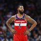 In this Dec. 26, 2018, file photo, Washington Wizards forward Markieff Morris (5) looks on during the second half of an NBA basketball game against the Detroit Pistons, in Detroit. (AP Photo/Duane Burleson) ** FILE **