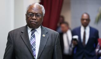 Rep. James Clyburn, D-S.C., walks to a closed Democratic Caucus meeting on Capitol Hill in Washington, Friday, Jan. 4, 2019. (AP Photo/Carolyn Kaster) ** FILE **