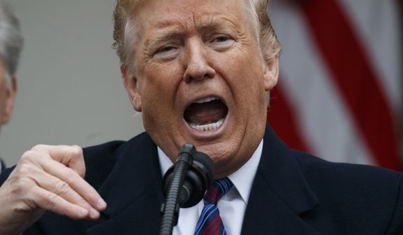 President Donald Trump speaks during a news conference in the Rose Garden of the White House after meeting with lawmakers about border security, Friday, Jan. 4, 2019, in Washington. (AP Photo/Manuel Balce Ceneta)