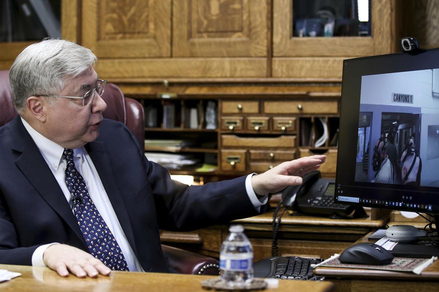 Attorney Robert B. Sykes discusses the case of Luis Carlos Prado with journalists at the Sykes McAllister Law Offices in Salt Lake City on Thursday, Jan. 3, 2019. Prado is suing Utah County, claiming deputies used excessive force on him when he was being held in the mental health unit of the county jail in June 2017, when a deputy shot his knee using a shotgun with less-than-lethal rounds from about 6 inches (15 centimeters). (Spenser Heaps/The Deseret News via AP)