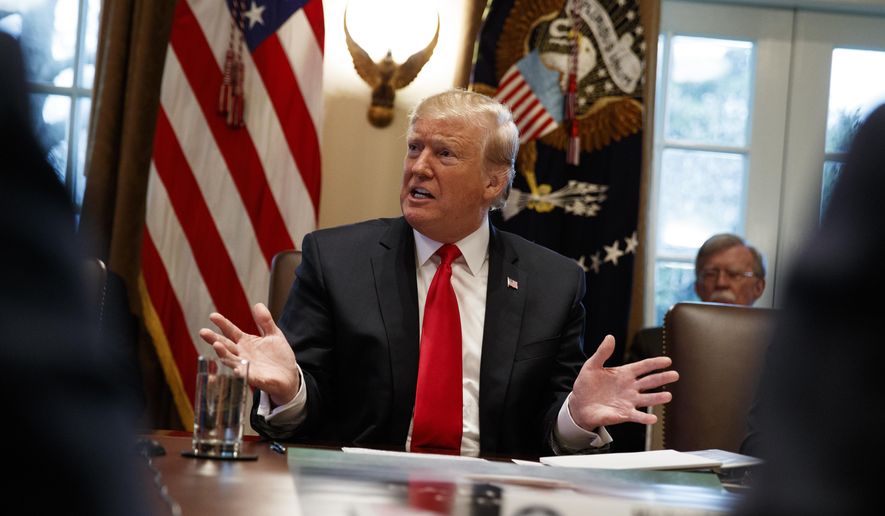 President Donald Trump speaks during a Cabinet meeting at the White House, Wednesday, Jan. 2, 2019, in Washington. (AP Photo/Evan Vucci)