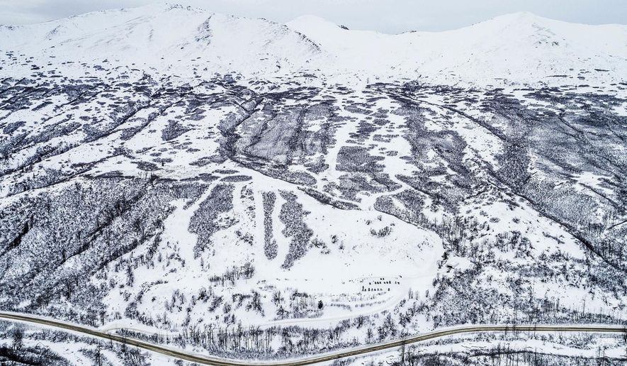 This Feb. 10, 2018, photo shows Skeetawk, an alpine ski area being developed in Hatcher Pass near Palmer, Alaska. The family-oriented downhill area is scheduled to open next winter. (Loren Holmes/Anchorage Daily News via AP)