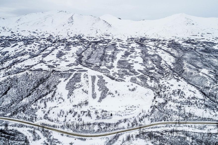This Feb. 10, 2018, photo shows Skeetawk, an alpine ski area being developed in Hatcher Pass near Palmer, Alaska. The family-oriented downhill area is scheduled to open next winter. (Loren Holmes/Anchorage Daily News via AP)