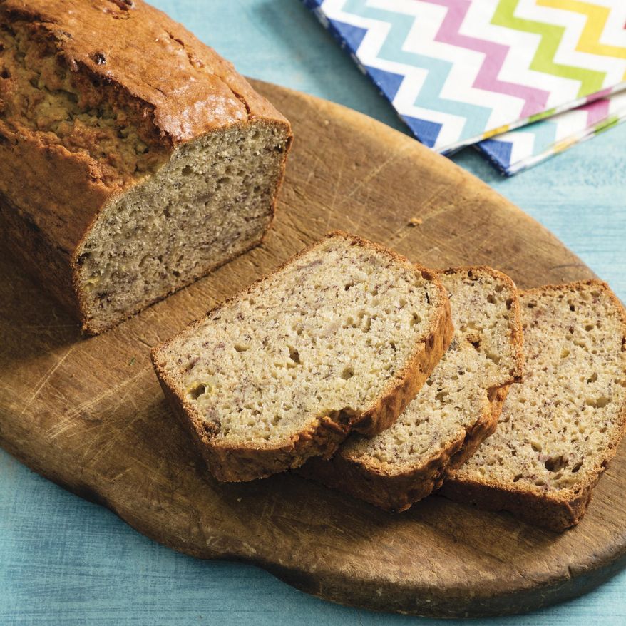 This undated photo provided by America's Test Kitchen in December 2018 shows Banana Bread in Brookline, Mass. This recipe appears in the "Complete Cookbook for Young Chefs." (Daniel J. van Ackere/America's Test Kitchen via AP)