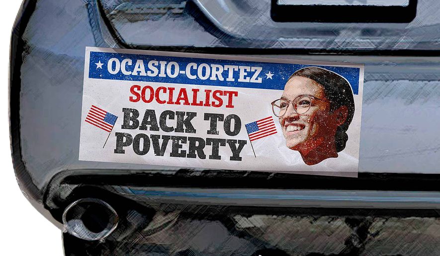 Socialist Bumper Sticker Illustration by Greg Groesch/The Washington Times