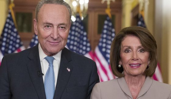 Senate Minority Leader Charles E. Schumer and House Speaker Nancy Pelosi delivered the rebuttal to President Trump&#39;s address on Tuesday. (Associated Press)