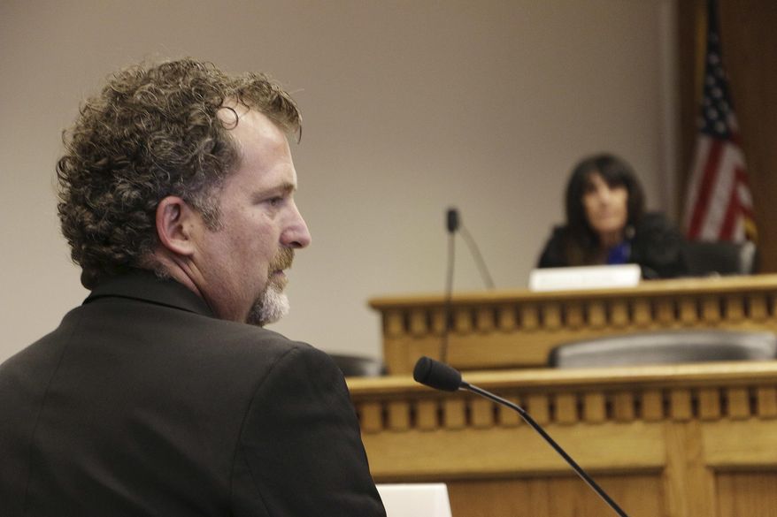 FILE - In this Feb. 5, 2015 file photo, Sen. Kevin Ranker, a Democrat from Orcas Island, listens during a hearing in Olympia, Wash. The lawmaker who is the subject of an investigation into allegations of improper conduct has stepped down from his leadership positions on two Senate committees. Senate Democratic leadership announced Wednesday, Jan. 9, 2019, that they were reconfiguring committees based on Sen. Ranker's decision to step down from his chairmanship of the newly proposed Environment & Tourism Committee. (AP Photo/Rachel La Corte, File)