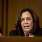 Sen. Kamala Harris, D-Calif. questions Attorney General nominee William Barr as he testifies before a Senate Judiciary Committee hearing on Capitol Hill in Washington, Tuesday, Jan. 15, 2019. As he did almost 30 years ago, Barr is appearing before the Senate Judiciary Committee to make the case he&#39;s qualified to serve as attorney general. (AP Photo/Andrew Harnik)