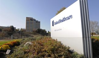 FILE - This Tuesday, Oct. 16, 2012, file photo, shows a portion of the UnitedHealth Group Inc.&#39;s campus in Minnetonka, Minn. UnitedHealth Group reports financial results Tuesday, Jan. 15, 2019. (AP Photo/Jim Mone, File)