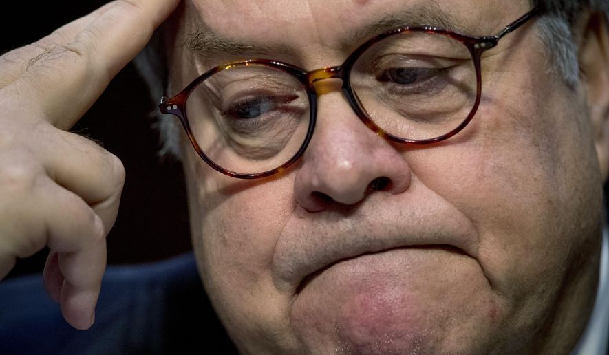 Attorney General nominee William Barr pauses while testifying during a Senate Judiciary Committee hearing on Capitol Hill in Washington, Tuesday, Jan. 15, 2019. (AP Photo/Andrew Harnik)