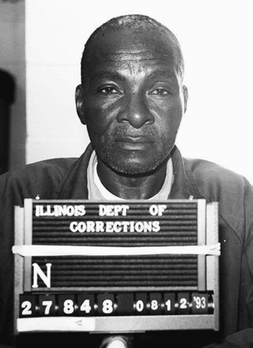 FILE - This August 1993 file photo from the Illinois Department of Corrections via The Southern Illinoisan shows Grover Thompson in the Menard Correctional Center in Dwight, Ill. Just days before he left office former Gov. Bruce Rauner granted posthumous clemency to Thompson, the deceased Illinois prisoner convicted in a stabbing, to which serial killer Timothy Krajcir later confessed to committing. The Illinois Innocence Project at the University of Illinois in Springfield says Thompson received the first posthumous exoneration in Illinois history. (Illinois Department of Corrections via The Southern Illinoisan via AP, File)