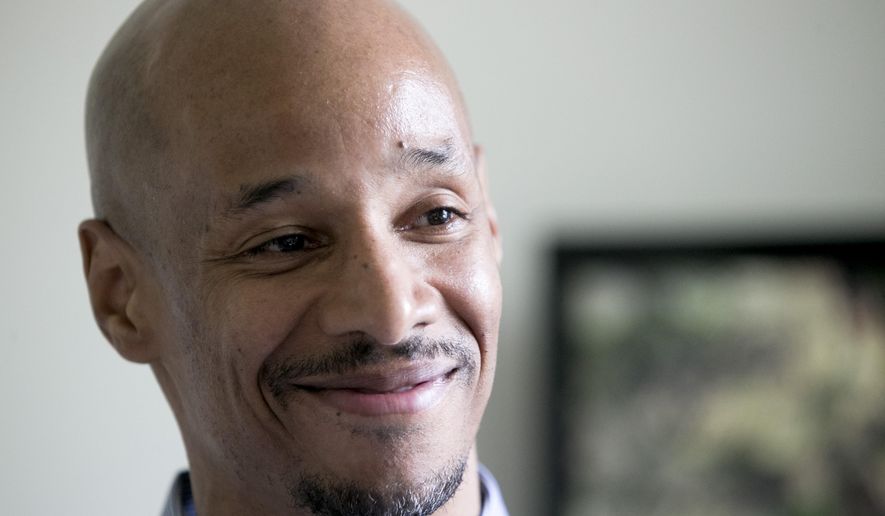 In this May 15, 2017 photo Patrick Pursley speaks in his apartment in Rockford, Ill. After being imprisoned nearly 24 years for the shooting death of Andy Ascher, Pursley has been absolved of the 1993 crime because the ballistics used to convict him proved to be wrong. Winnebago County Circuit Court Judge Joseph McGraw acquitted Pursley of the murder on Wednesday, Jan. 16, 2019. (Arturo Fernandez/Rockford Register Star via AP)