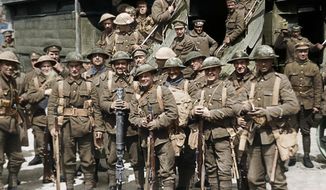 This image released by Warner Bros. Entertainment shows a scene from the WWI documentary &amp;quot;They Shall Not Grow Old,&amp;quot; directed by Peter Jackson.  (Warner Bros. Entertainment via AP)