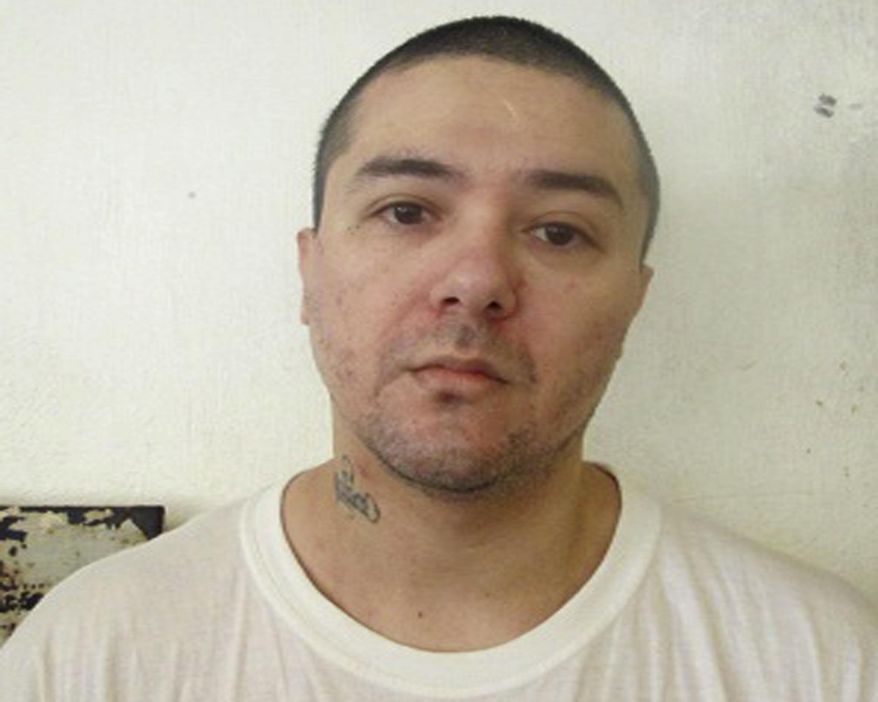 This undated photo provided by the Oklahoma Department of Corrections shows Raymond Pillado. Pillado a convicted killer, is a suspect in the death of his cellmate Anthony Palma. Prison officials say Palma was killed in his cell Friday, Jan. 11, 2019, at the Oklahoma State Penitentiary in McAlester, Okla. (Oklahoma Department of Corrections via AP)