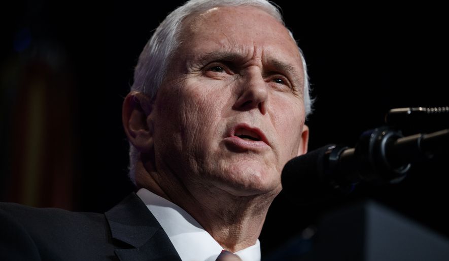 Vice President Mike Pence speaks during an event about American missile defense doctrine with President Donald Trump, Thursday, Jan. 17, 2019, at the Pentagon. (AP Photo/ Evan Vucci)