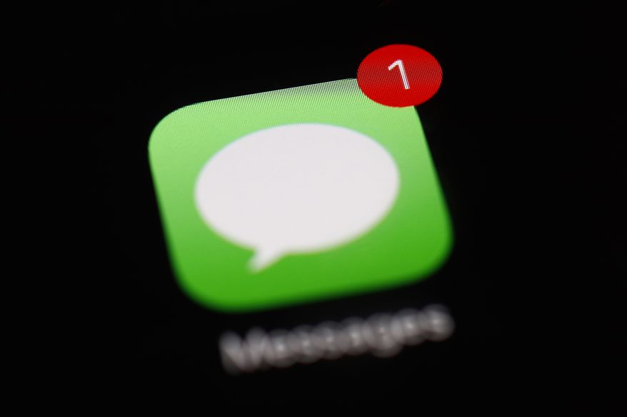 This March 19, 2018 photo shows a notification badge on the Messages app on an iPad in Baltimore. (AP Photo/Patrick Semansky)