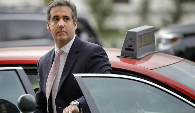 FILE - In this Sept. 19, 2017, file photo, Michael Cohen, President Donald Trump&#x27;s personal attorney, steps out of a cab during his arrival on Capitol Hill in Washington. Cohen won&#x27;t appear as scheduled before the House Oversight and Reform Committee on Feb. 7, 2019. Cohen&#x27;s adviser Lanny Davis says the delay is on the advice of Cohen&#x27;s lawyers because Cohen&#x27;s still cooperating in special counsel Robert Mueller&#x27;s Russia investigation. (AP Photo/Pablo Martinez Monsivais, file)