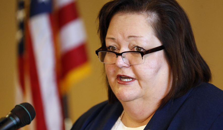 West Jordan Representative Cheryl Acton speaks during a news conference Wednesday, Jan. 23, 2019, in Salt Lake City. Republican lawmakers in Utah are proposing a pair of bills to restrict abortions, including a ban on the procedure after 15 weeks that would be among the strictest laws in the nation. Acton acknowledged that her proposed ban would likely be challenged in court, but she said concerns about second-trimester abortions make it worthwhile. (AP Photo/Rick Bowmer)