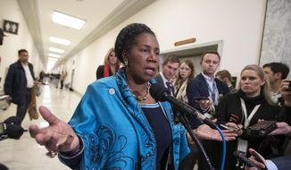 In this Dec. 7, 2018, file photo, Rep. Sheila Jackson Lee, D-Texas, a member of the House Judiciary Committee, speaks to reporters on Capitol Hill in Washington. (AP Photo/J. Scott Applewhite, File)