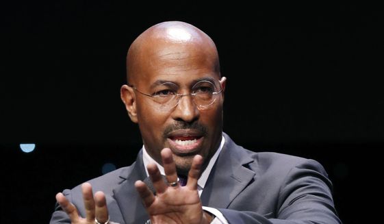 Van Jones speaks to participants at the launch of a partnership among entrepreneurs, entertainment moguls, recording artists, and business and sports leaders who hope to transform the American criminal justice system, Wednesday, Jan. 23, 2019, in New York. (AP Photo/Kathy Willens) ** FILE **