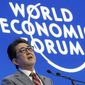 Japanese Prime Minister Shinzo Abe addresses the annual meeting of the World Economic Forum in Davos, Switzerland, Wednesday, Jan. 23, 2019. (AP Photo/Markus Schreiber)
