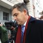 In this Nov. 14, 2018, photo, CNN&#39;s Jim Acosta walks into federal court in Washington. (AP Photo/Manuel Balce Ceneta) ** FILE **