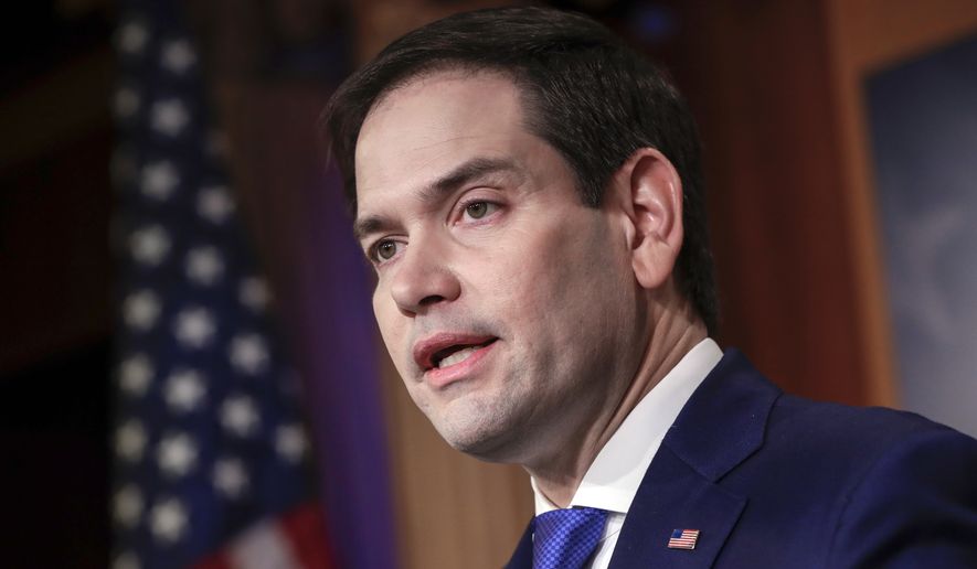 Sen. Marco Rubio, R-Fla., speaks at a news conference to discuss Paid Family Leave legislation, on Capitol Hill in Washington, Thursday, Aug. 2, 2018. (AP Photo/J. Scott Applewhite) **FILE**