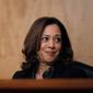 Sen. Kamala Harris, D-Calif., is seated during a hearing of the Senate Committee on Homeland Security and Governmental Affairs for Steven D. Dillingham to be director of the Census, on Capitol Hill, Wednesday, Oct. 3, 2018, in Washington. (AP Photo/Alex Brandon) ** FILE **