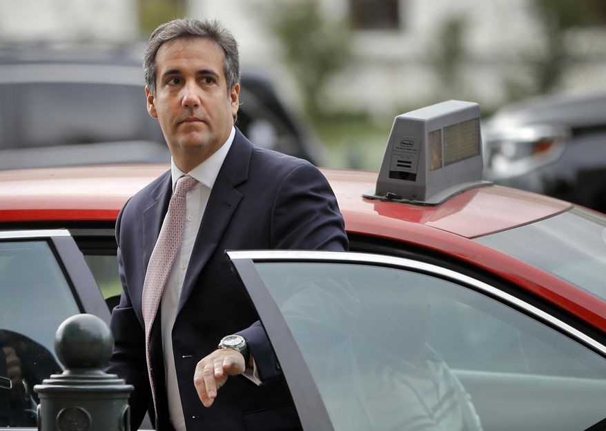 In this Sept. 19, 2017, file photo, Michael Cohen, President Donald Trump&#x27;s personal attorney, steps out of a cab during his arrival on Capitol Hill in Washington. (AP Photo/Pablo Martinez Monsivais, File)