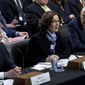 CIA Director Gina Haspel accompanied by FBI Director Christopher Wray and Director of National Intelligence Daniel Coats testifies before the Senate Intelligence Committee on Capitol Hill in Washington Tuesday, Jan. 29, 2019. (AP Photo/Jose Luis Magana)