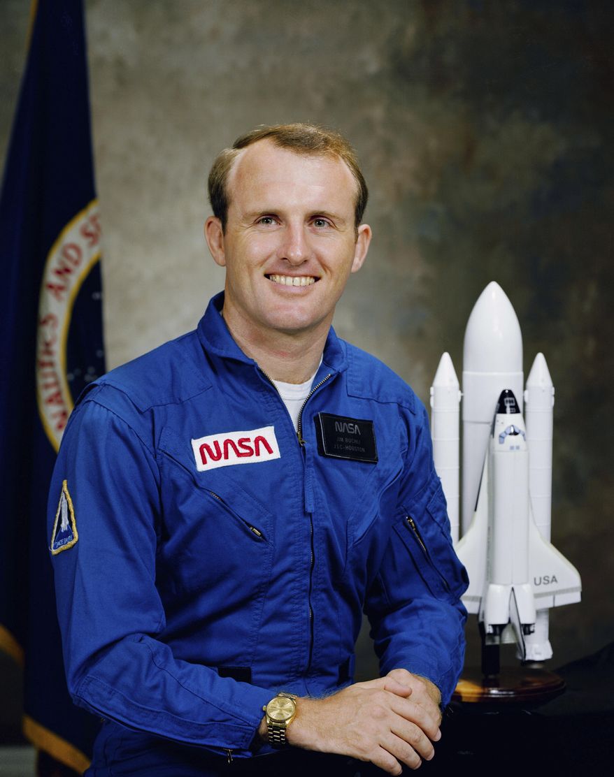 This undated photo provided by NASA shows astronaut James Buchli. The first North Dakota native to fly in space is set to be inducted into the United States Astronaut Hall of Fame. Buchli, 73, was a member of the first space shuttle group, when 35 people were selected among 8,000 applicants. He will be inducted along with Missouri native Janet Kavandi, who flew on three space flights and served as deputy chief of the Astronaut Office. (Courtesy of NASA via AP)