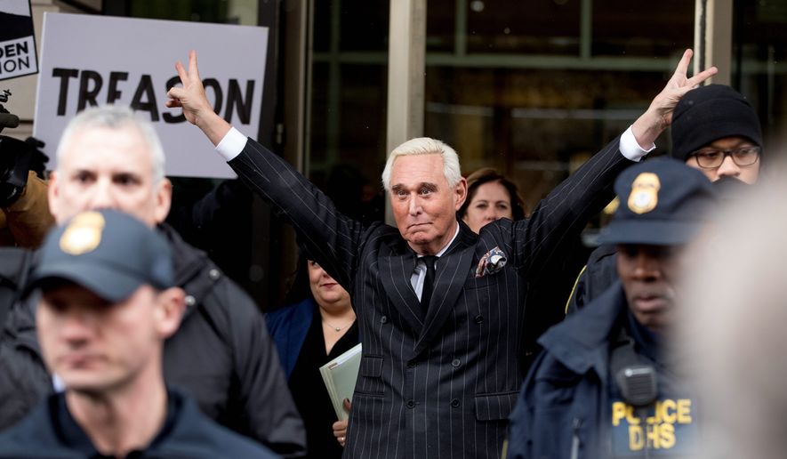 Roger Stone has accused special counsel Robert Mueller of trying to turn potential jurors against him. (Associated Press)