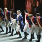 FILE - In this June 12, 2016 file photo, Lin-Manuel Miranda, center, and the cast of &amp;quot;Hamilton&amp;quot; perform at the Tony Awards in New York. Ever since the historical musical began its march to near-universal infatuation, one group has noticeable withheld its applause, historians. Many academics argue the onstage portrait of Alexander Hamilton is a counterfeit. Now they’re escalating their fight. (Photo by Evan Agostini/Invision/AP, File)