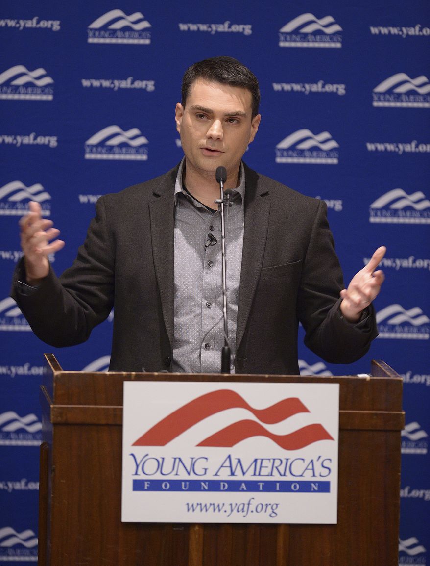 Conservative author and podcasting star Ben Shapiro. (Associated Press) ** FILE **