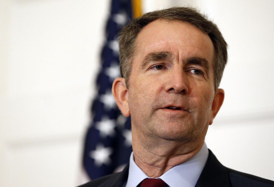 In this Feb. 2, 2019, file photo, Virginia Gov. Ralph Northam speaks during a news conference in the Governor&#39;s Mansion in Richmond, Va.  Northam clung to his office Tuesday, Feb. 5, amid intense political fallout over a racist photo in his 1984 medical school yearbook and uncertainty about the future of the state&#39;s government. (AP Photo/Steve Helber, File)