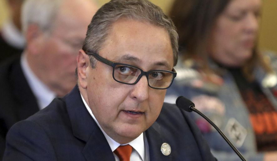 Republican Rep. Cory Maloy speaks during a hearing at the Utah State Capitol Tuesday, Feb. 5, 2019, in Salt Lake City. A panel of Utah lawmakers is signing off on a declaration that the state doesn't need new gun-control measures like a so-called red flag law. The committee vote advances a resolution from a pro-gun rights lawmaker who says Utah should enforce its existing laws rather than get new ones. (AP Photo/Rick Bowmer)