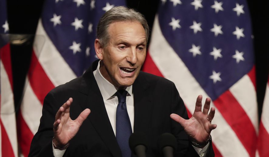 Former Starbucks CEO Howard Schultz speaks at Purdue University in West Lafayette, Ind., Thursday, Feb. 7, 2019. (AP Photo/Michael Conroy) ** FILE **