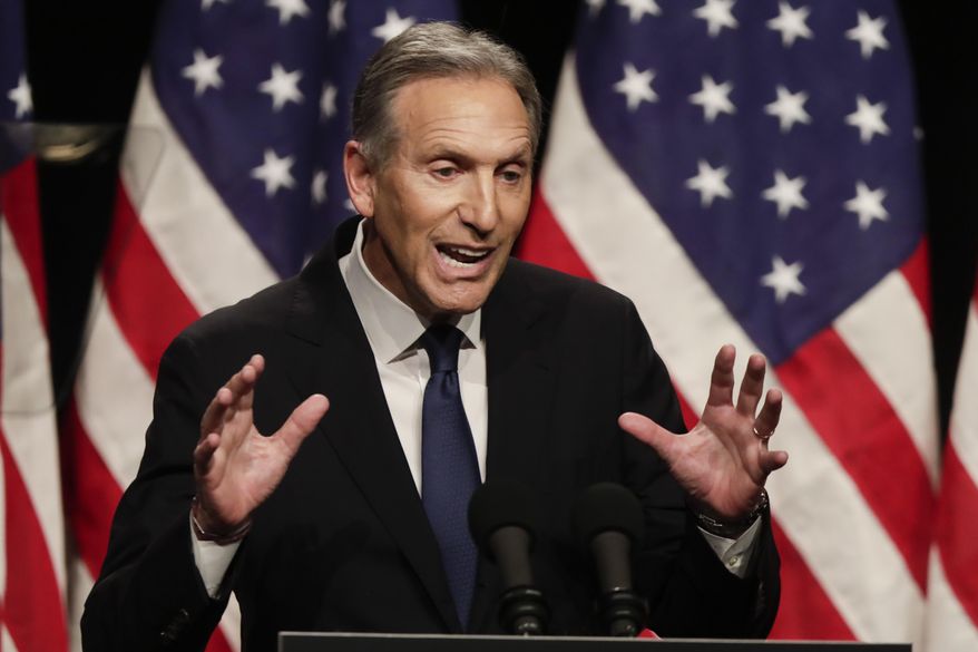 Former Starbucks CEO Howard Schultz speaks at Purdue University in West Lafayette, Ind., Thursday, Feb. 7, 2019. (AP Photo/Michael Conroy) ** FILE **