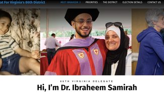 Screen capture from the official campaign website for Dr. Ibraheem Samirah, a Democrat running for the Virginia House of Delegates in a special election to be held on Feb. 19, 2019. (https://samirah4delegate.com/biography/)