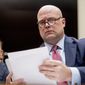 Acting Attorney General Matthew Whitaker appears before the House Judiciary Committee on Capitol Hill, Friday, Feb. 8, 2019, in Washington.  (AP Photo/Andrew Harnik)