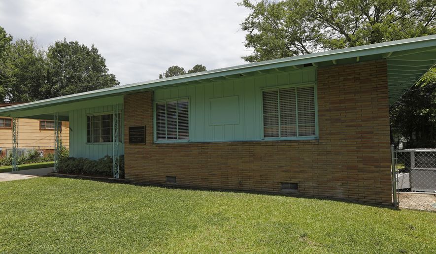 In this May 24, 2018, file photo, the home of civil rights leaders Medgar and Myrlie Evers, in Jackson, Miss. The Senate has approved a bill that revives a popular conservation program, adds a million acres of new wilderness, expands several national parks and creates four new national monuments. The three park service monuments are the Medgar and Myrlie Evers Home National Monument in Mississippi and the Mill Springs and Camp Nelson national monuments in Kentucky. The Evers site marks the home of the slain civil rights leader, (AP Photo/Rogelio V. Solis, File)
