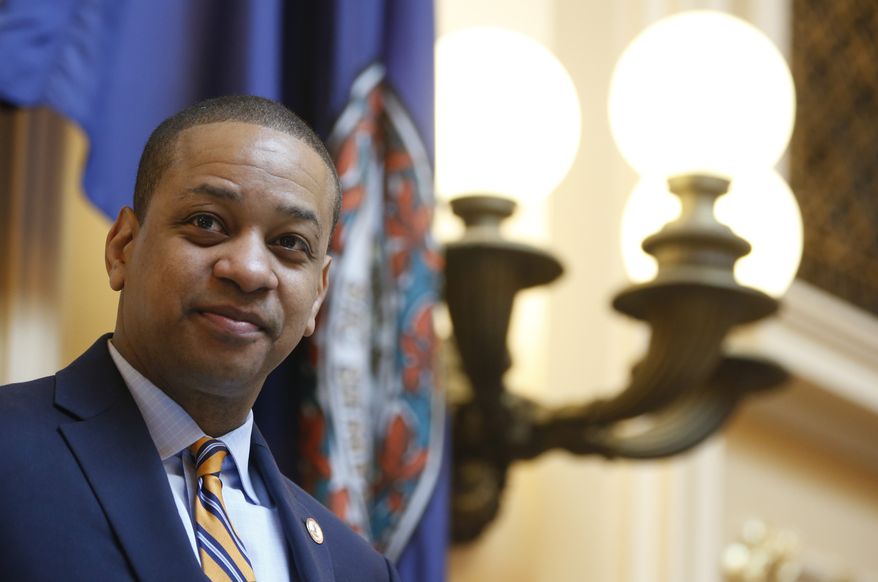 Virginia Lt. Gov. Justin Fairfax presides over the Senate during the session at the Capitol in Richmond, Va., Thursday, Feb. 14, 2019. (AP Photo/Steve Helber) ** FILE **