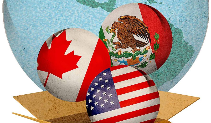 NAFTA Trade Agreement Illustration by Greg Groesch/The Washington Times