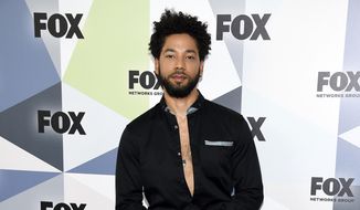 In this Monday, May 14, 2018, file photo, actor and singer Jussie Smollett attends the Fox Networks Group 2018 programming presentation after party at Wollman Rink in Central Park in New York. (Photo by Evan Agostini/Invision/AP, File)