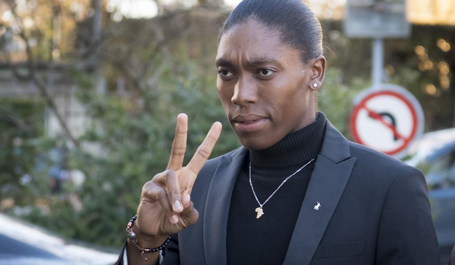South Africa&#x27;s runner Caster Semenya, current 800-meter Olympic gold medalist and world champion, arrives for the first day of her hearing at the international Court of Arbitration for Sport, CAS, in Lausanne, Switzerland, Monday, Feb. 18, 2019. Semenya has filed an appeal in the CAS against the International Association of Athletics Federations (IAAF) ruling, forcing female runners to medicate to reduce their testosterone levels for six months before racing internationally. (Laurent Gillieron/Keystone via AP)