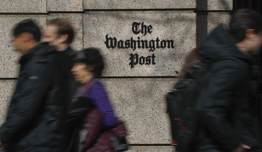 The One Franklin Square Building, home of The Washington Post newspaper, in downtown Washington, Thursday, Feb. 21, 2019. (AP Photo/Pablo Martinez Monsivais) **FILE**