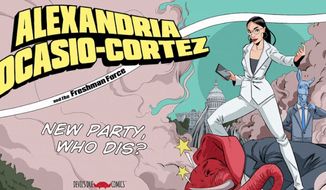 Devil&#39;s Due Comics, a North American publisher, announced Friday it will release a one-time comic book &quot;Alexandria Ocasio-Cortez and the Freshman Force&quot; in May. (Image courtesy of Devil&#39;s Due Comics)