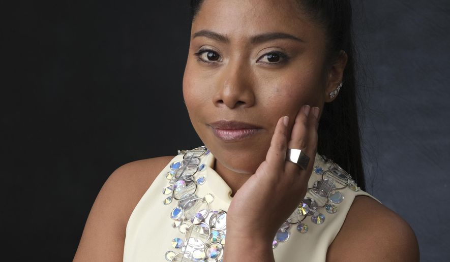 FILE - In this Feb. 4, 2019 file photo, Yalitza Aparicio, nominated for an Oscar for best actress for her role in &amp;quot;Roma,&amp;quot; poses for a portrait at the 91st Academy Awards Nominees Luncheon in Beverly Hills, Calif. The Oscars will be held on Sunday. (Photo by Chris Pizzello/Invision/AP, File)